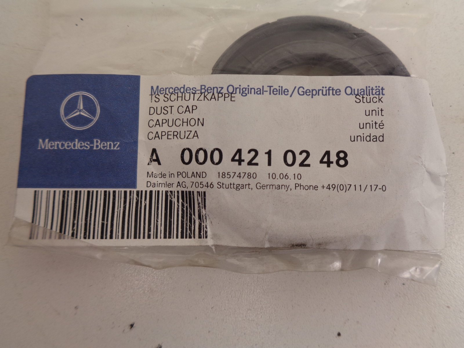 A0004210248 TN STOFKAP REMKLAUW BREMBO NEW OLD STOCK ORIGINEEL MERCEDES-BENZ - Afbeelding 2