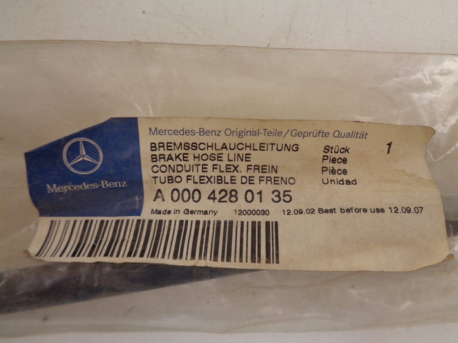 A0004280135 508D 608D REMSLANG ACHTER 45CM NEW OLD STOCK ORIGINEEL MERCEDES-BENZ - Afbeelding 2
