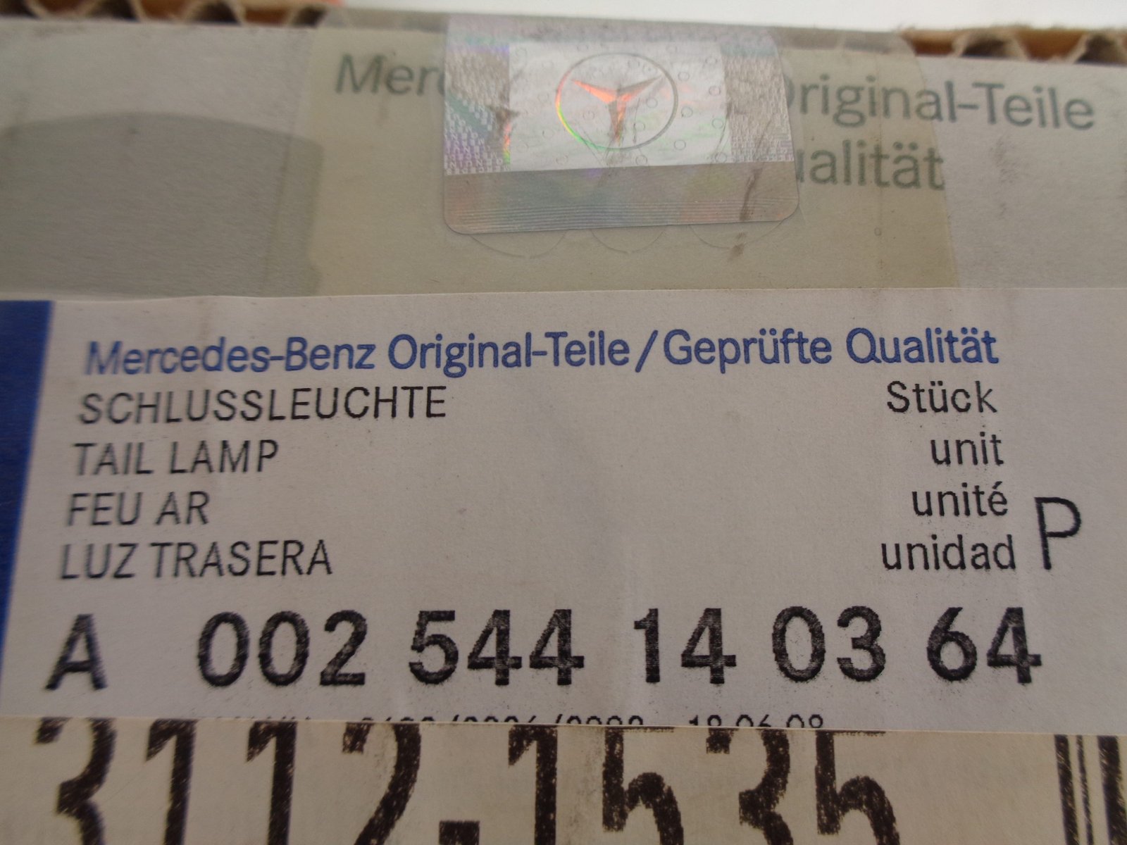 A0025441403 TN 601 ACHTERLICHT RECHTS BAKWAGEN NEW OLD STOCK ORIGINEEL MERCEDES-BENZ - Afbeelding 3