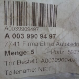 A0039909497 KLINK NAGEL NEW OLD STOCK ORIGINEEL MERCEDES-BENZ