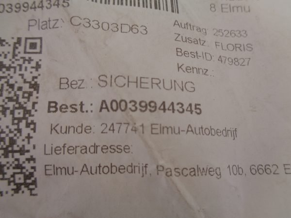 A0039944345 BORG NEW OLD STOCK ORIGINEEL MERCEDES-BENZ - Afbeelding 2