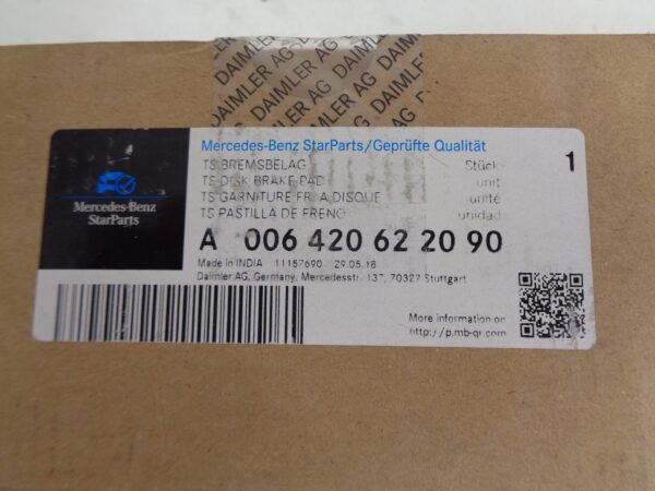 A0064206220 C-KLASSE W203 REMBLOKSET VOOR NEW OLD STOCK ORIGINEEL MERCEDES-BENZ - Afbeelding 2