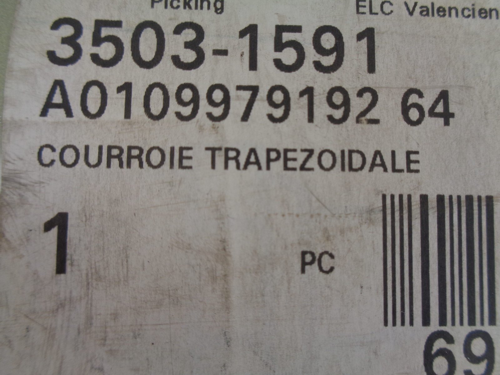 A0109979192 OM611 MULTIRIEM 6PK2190 NEW OLD STOCK ORIGINEEL MERCEDES-BENZ - Afbeelding 2