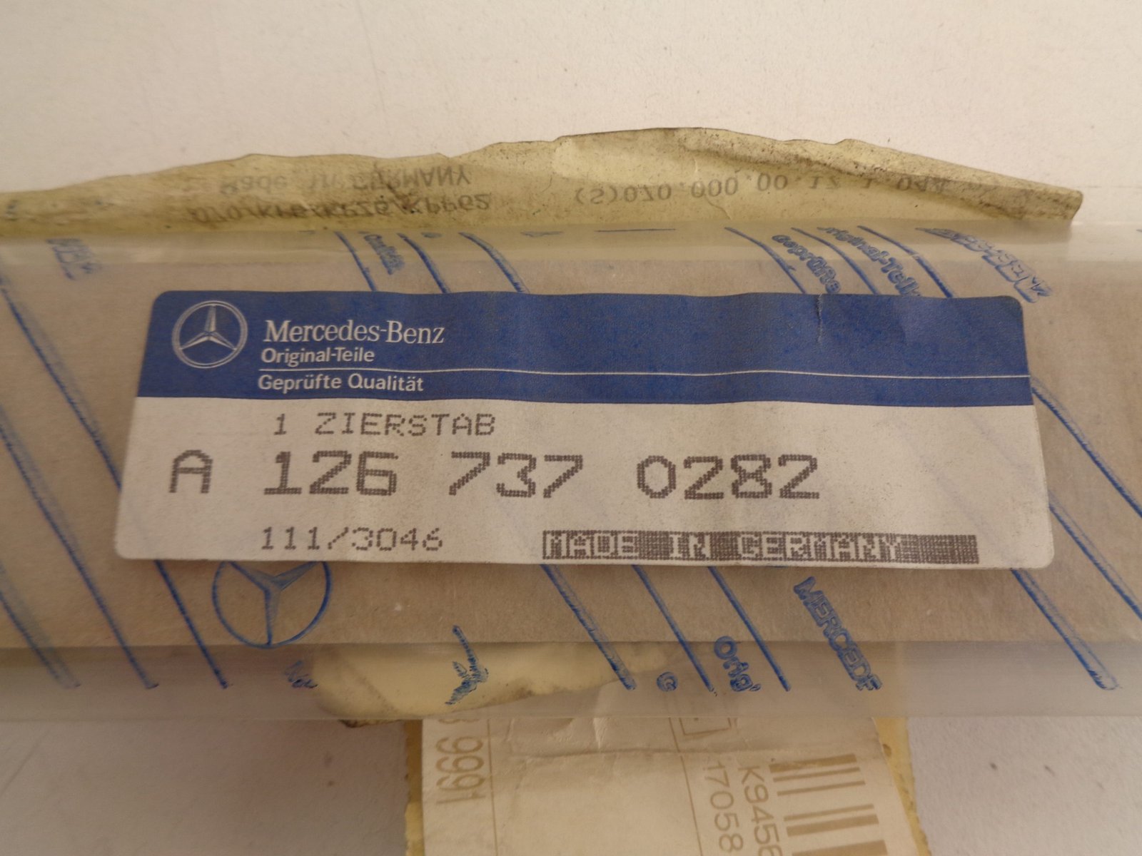 A1267370282 S-KLASSE W126 SIERLIJST DEURPANEEL RECHTSACHTER NEW OLD STOCK ORIGINEEL MERCEDES-BENZ - Afbeelding 2