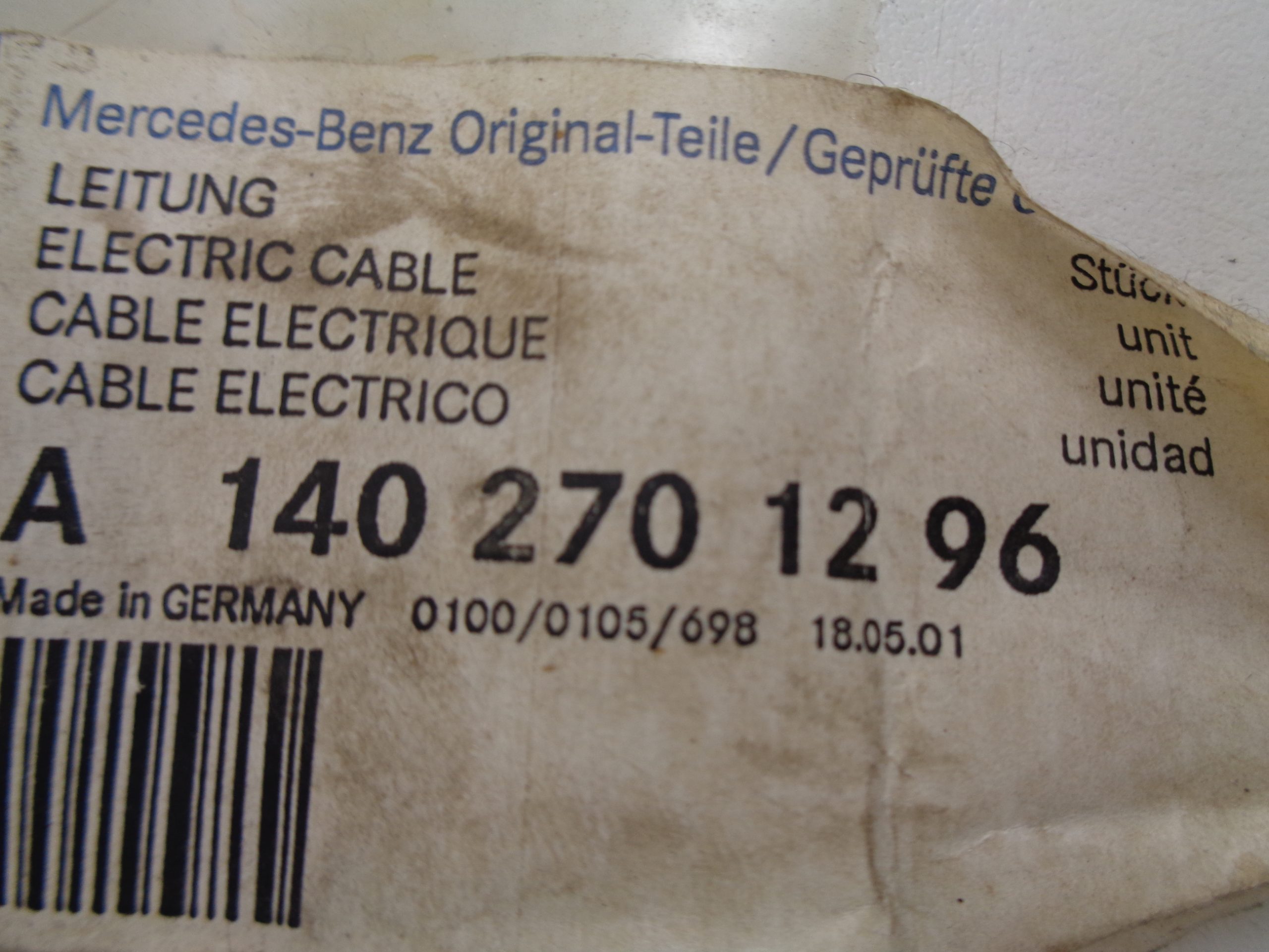 A1402701296 LEIDING AUTOMAAT NEW OLD STOCK ORIGINEEL MERCEDES-BENZ - Afbeelding 2