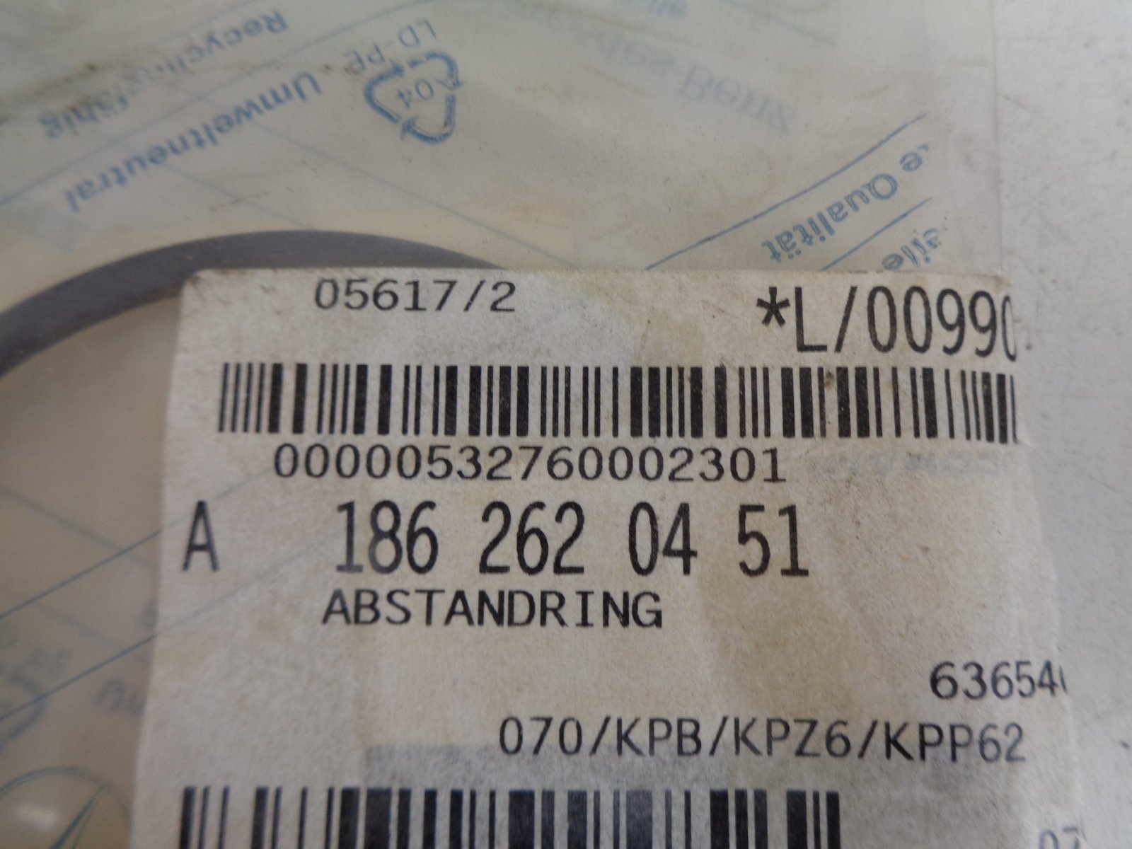 A1862620451 AFSTANDSCHIJF VERSNELLINGSBAK NEW OLD STOCK ORIGINEEL MERCEDES-BENZ - Afbeelding 2