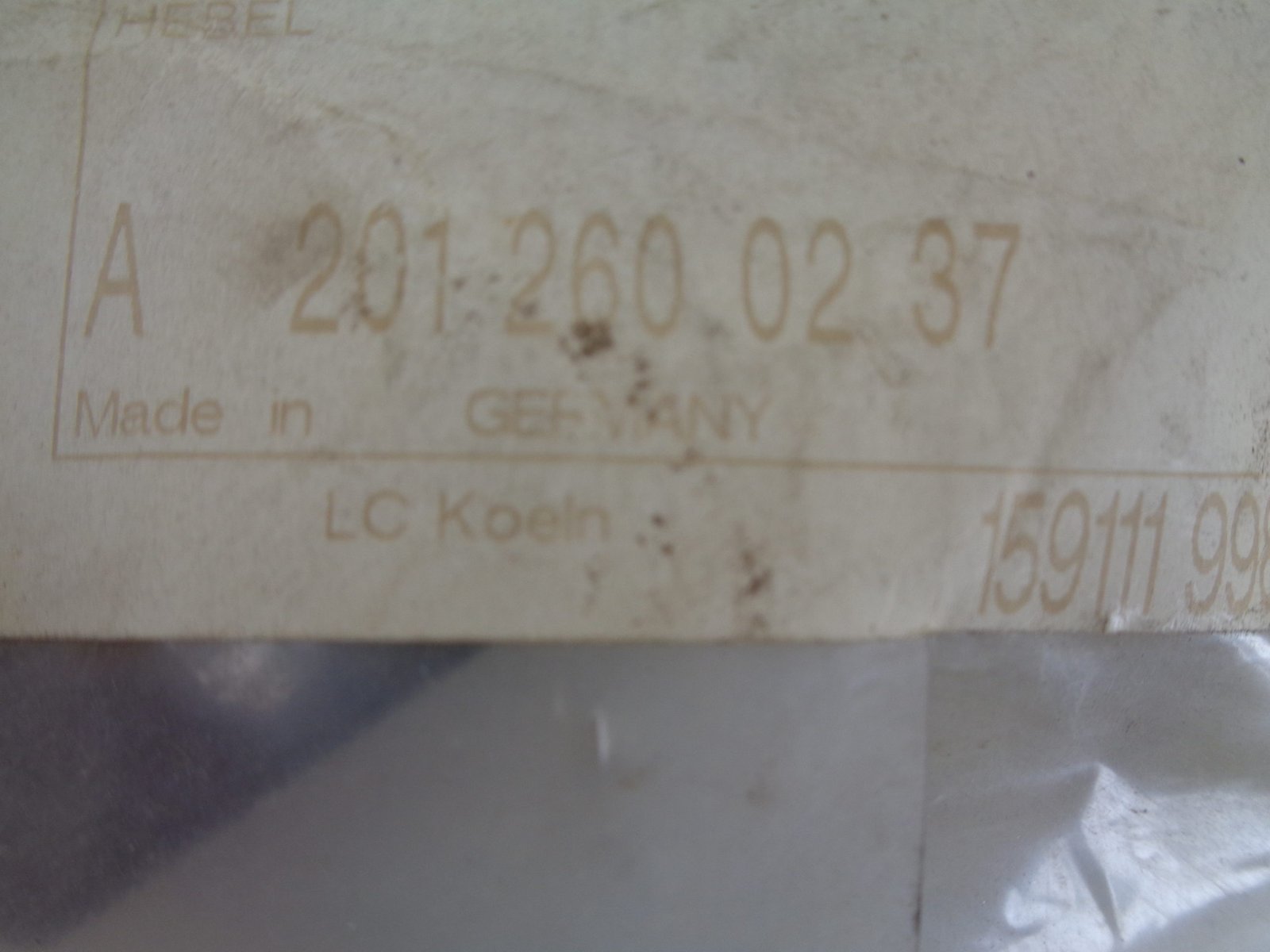 A2012600237 W201 HEVEL VERSNELLINGSBAK NEW OLD STOCK ORIGINEEL MERCEDES-BENZ - Afbeelding 2