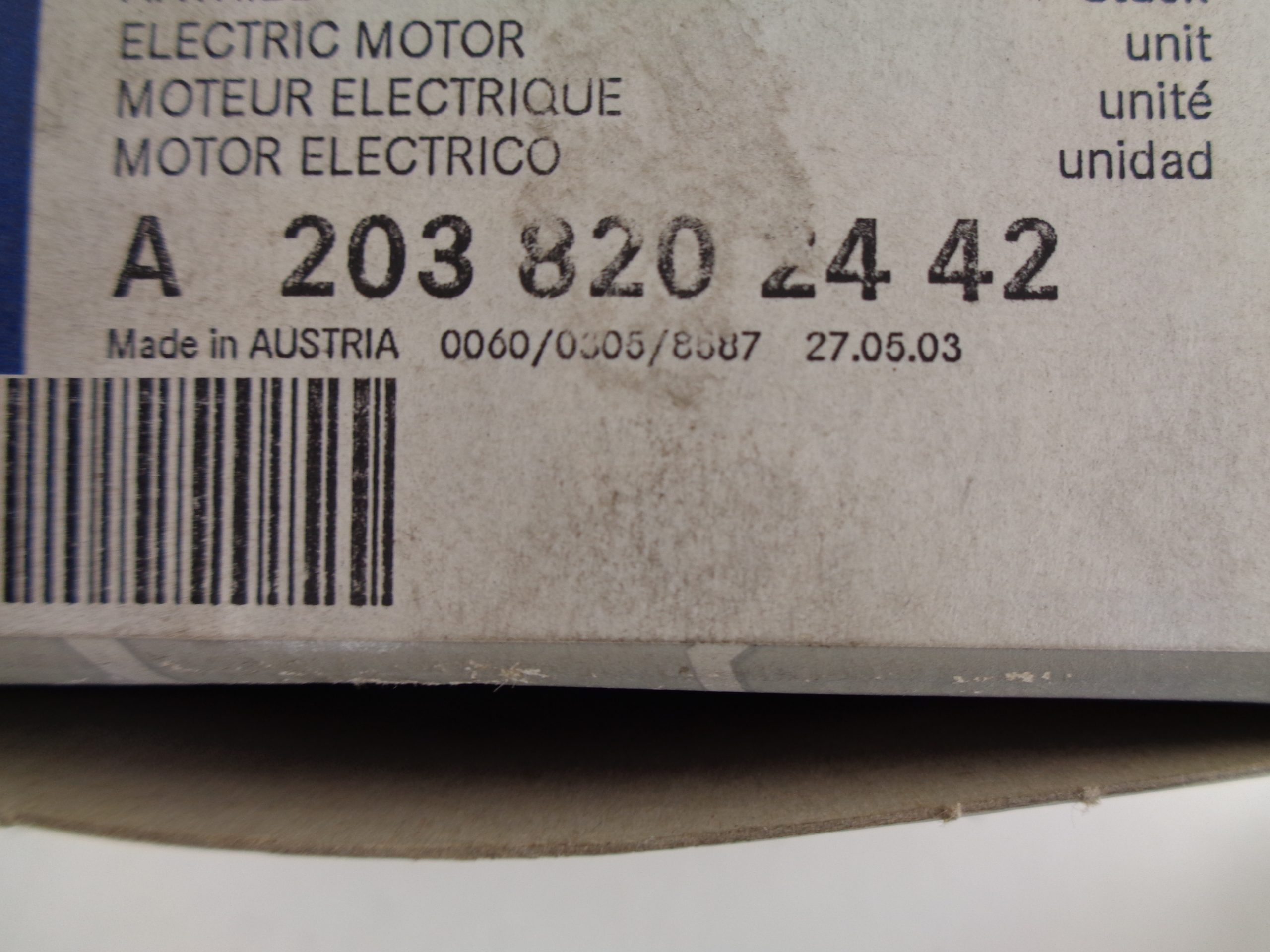 A2038202442 C-KLASSE W203 SPIEGELSTELMOTOR NEW OLD STOCK ORIGINEEL MERCEDES-BENZ - Afbeelding 2