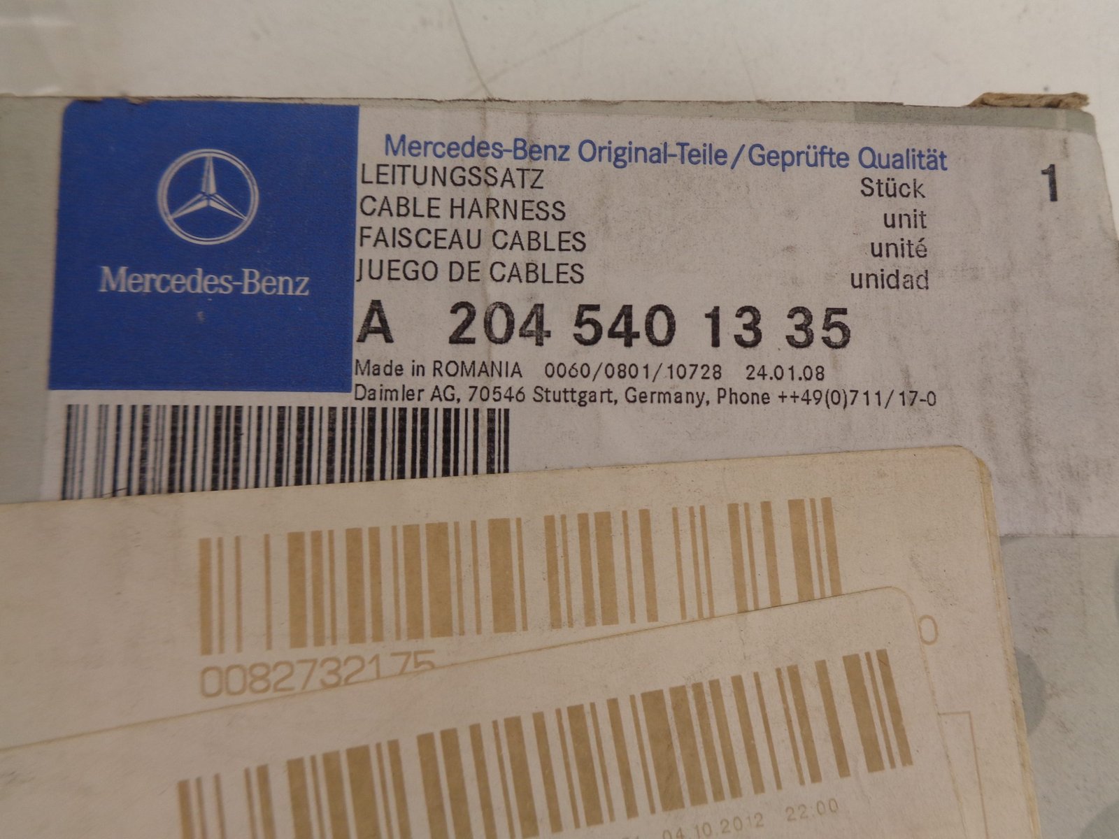 A2045401335 C-KLASSE W204 MOST KABEL NEW OLD STOCK ORIGINEEL MERCEDES-BENZ - Afbeelding 2