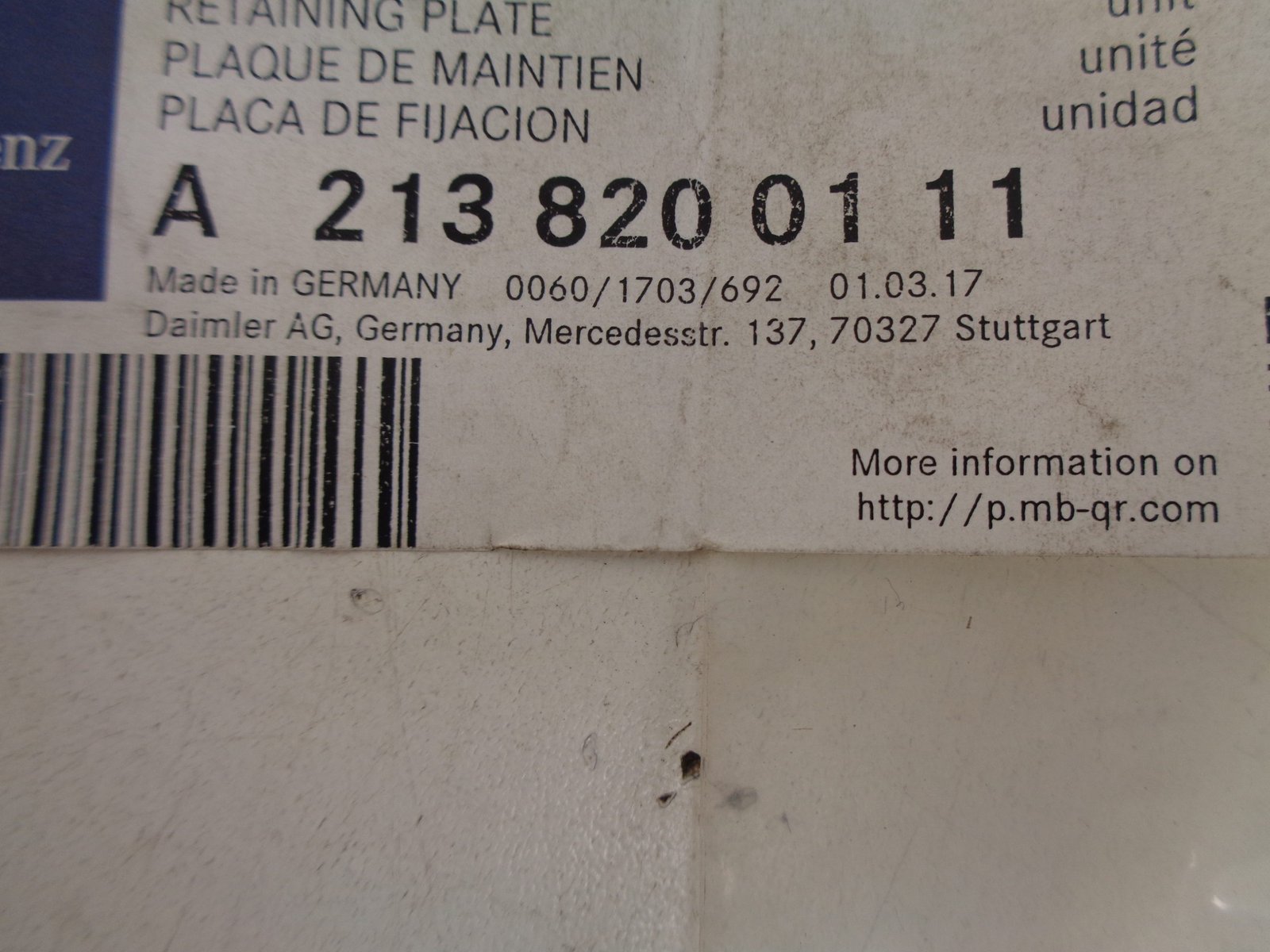 A2138200111 E-KLASSE W213 HOUDER TAXIBORD NEW OLD STOCK ORIGINEEL MERCEDES-BENZ - Afbeelding 2