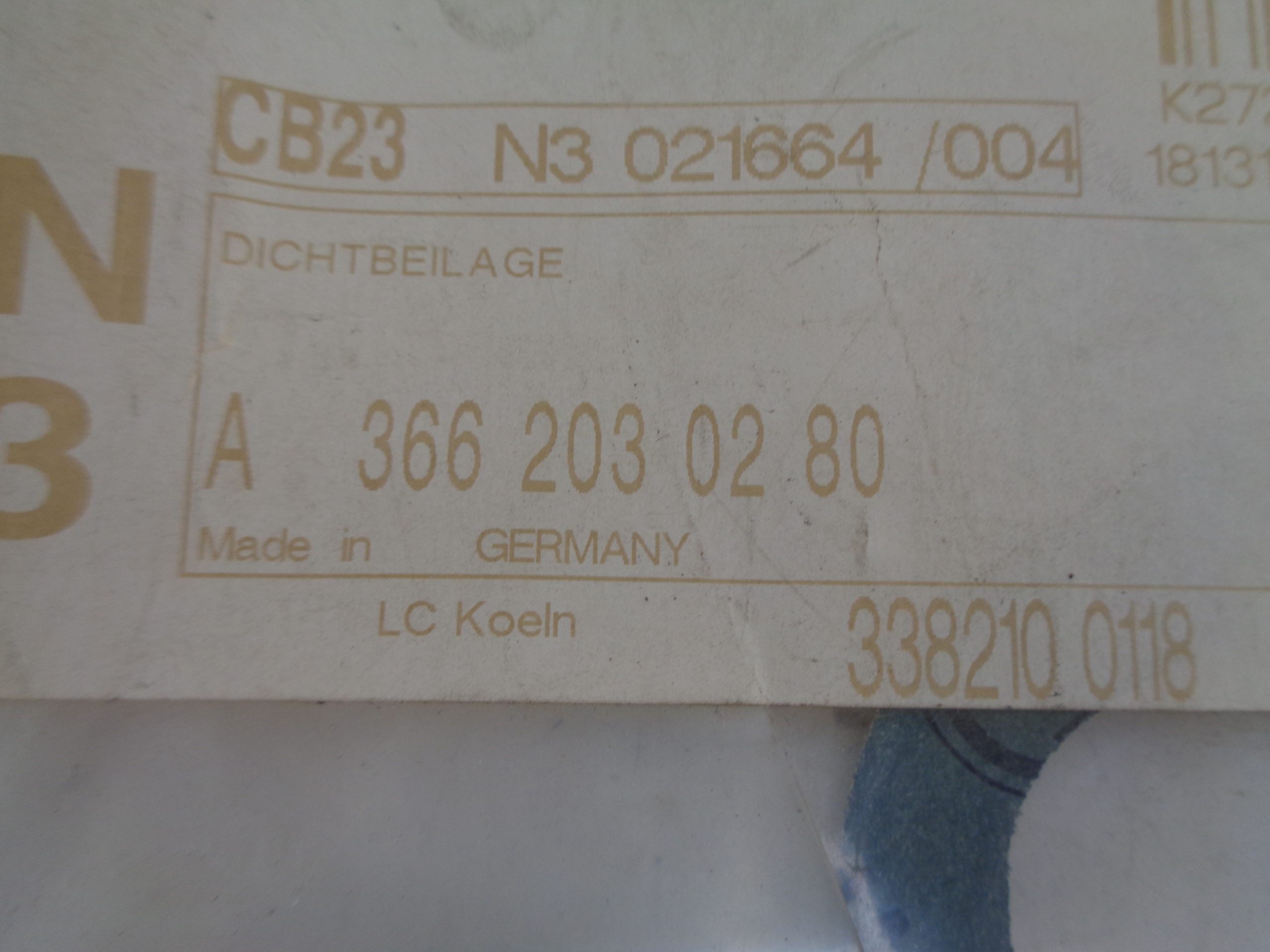 A3662030280 PAKKING OM366 NEW OLD STOCK ORIGINEEL MERCEDES-BENZ - Afbeelding 2