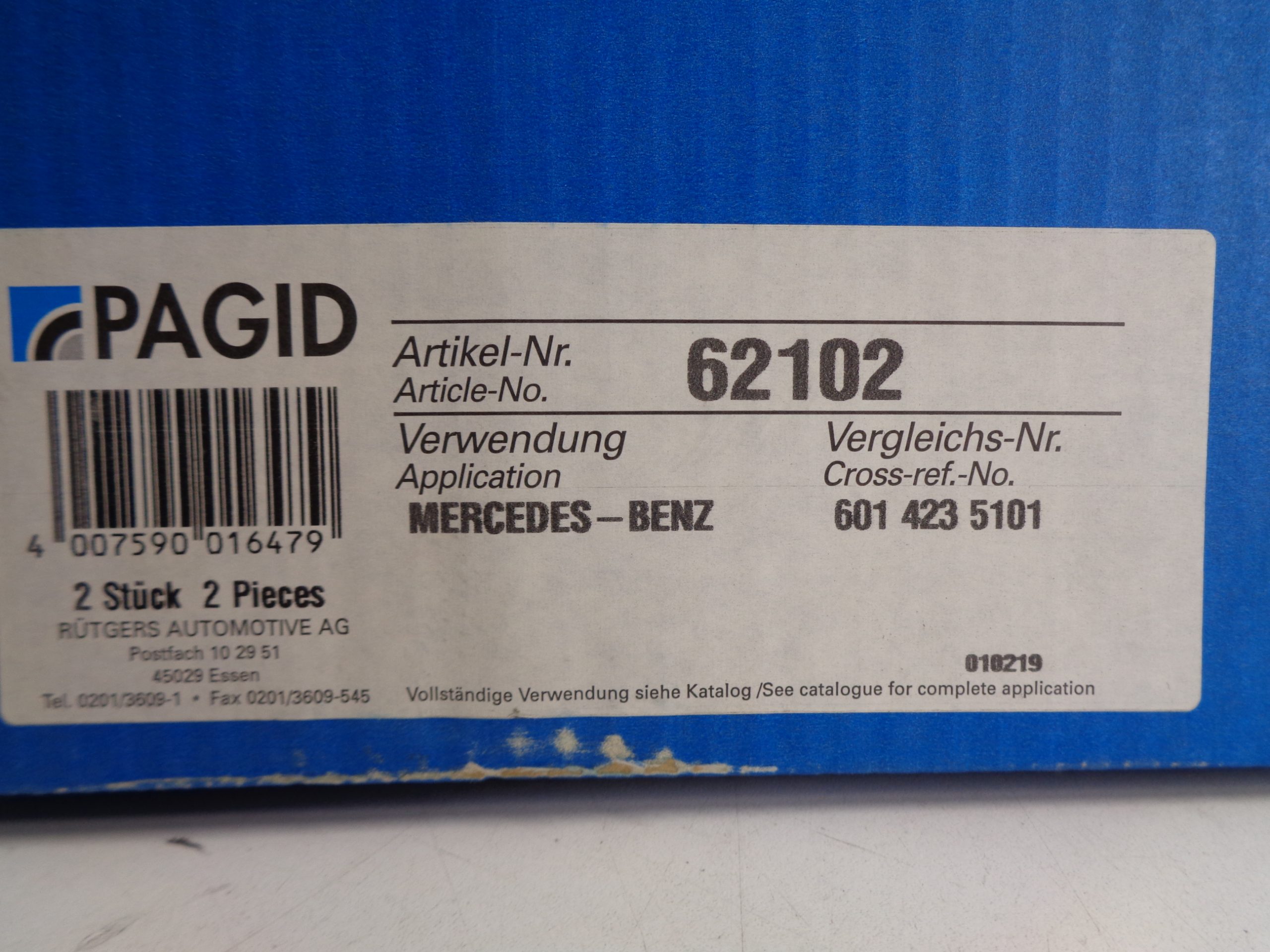 A6014235101 TN 601 REMTROMMEL ACHTER NEW OLD STOCK PAGID - Afbeelding 2