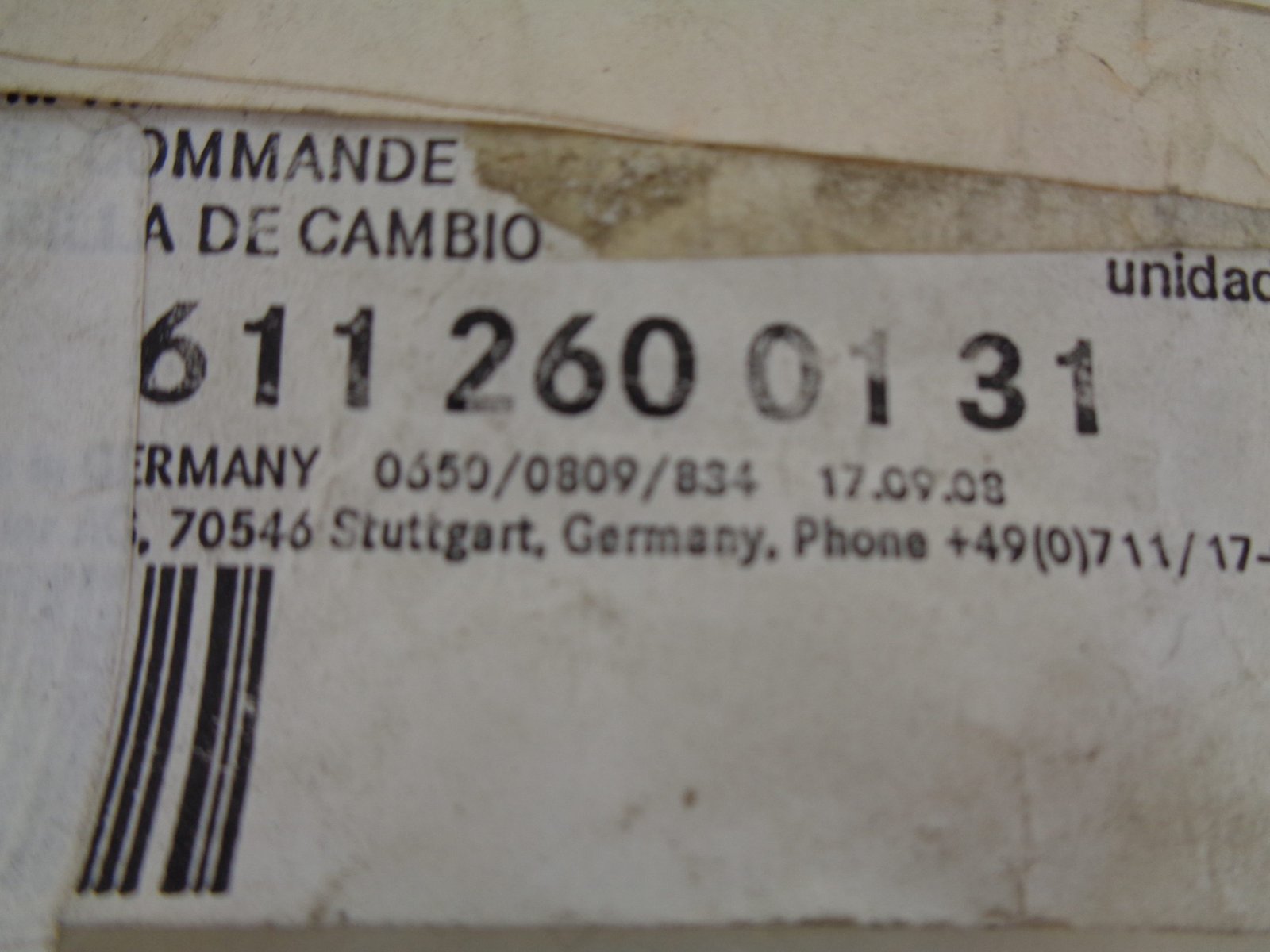 A6112600131 TN601 SCHAKELSTANG NEW OLD STOCK ORIGINEEL MERCEDES-BENZ - Afbeelding 2