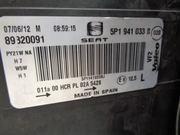 ALTEA 5P KOPLAMP LINKS 5P1941033BJ - Afbeelding 3