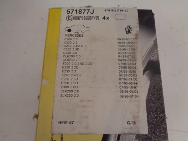 571877J E-KLASSE W210 REMBLOKSET VOOR NEW OLD STOCK JURID A0054204720 - Afbeelding 3