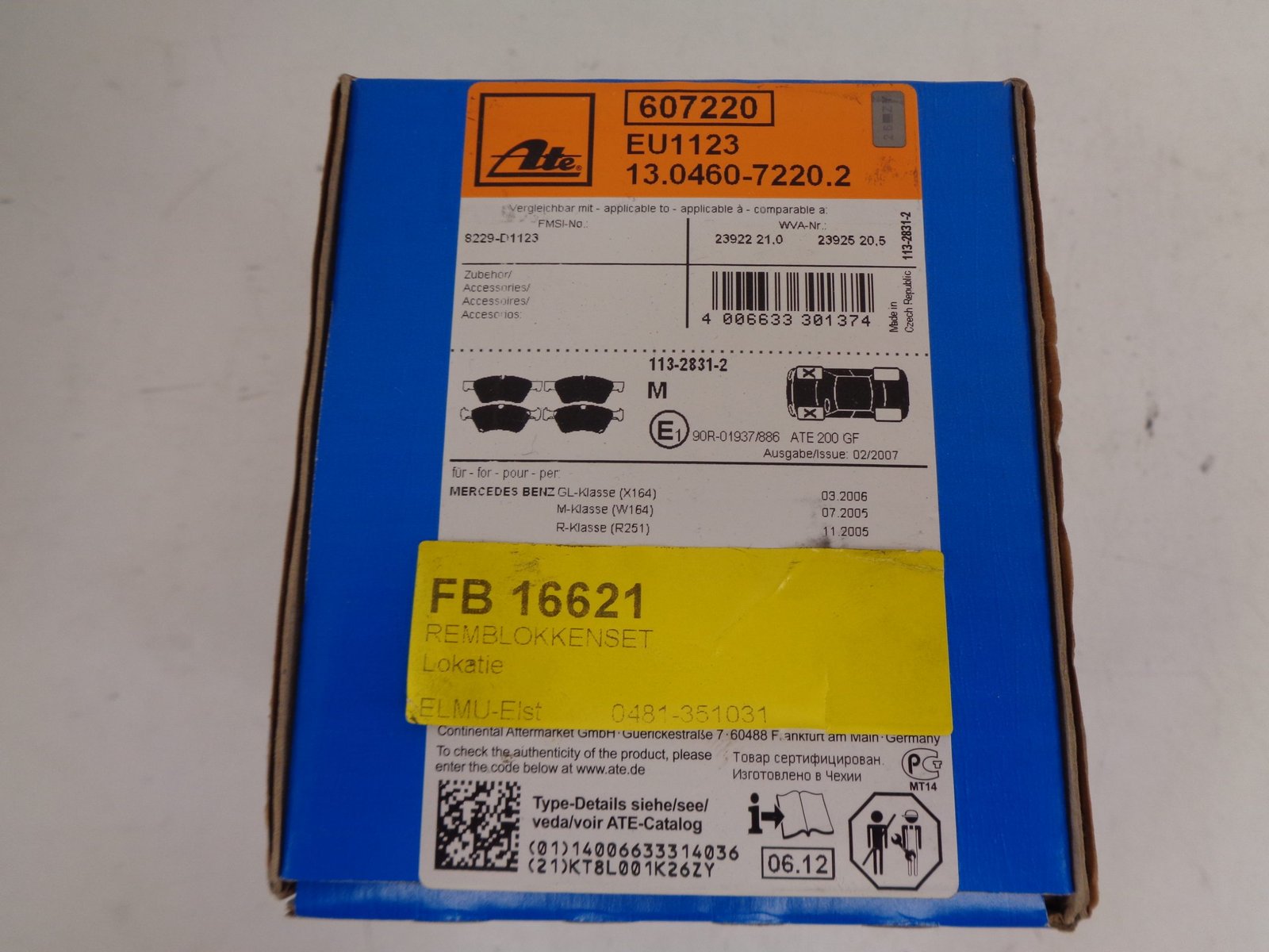 A0004201105 13.0460-7220.2 ML-KLASSE W164 REMBLOKSET VOOR NEW OLD STOCK ATE - Afbeelding 2