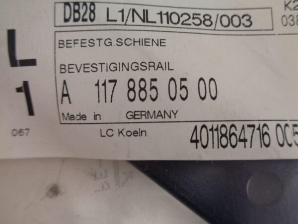 A1178850500 BEVESTIGINGSRAIL NEW OLD STOCK ORIGINEEL MERCEDES-BENZ - Afbeelding 2