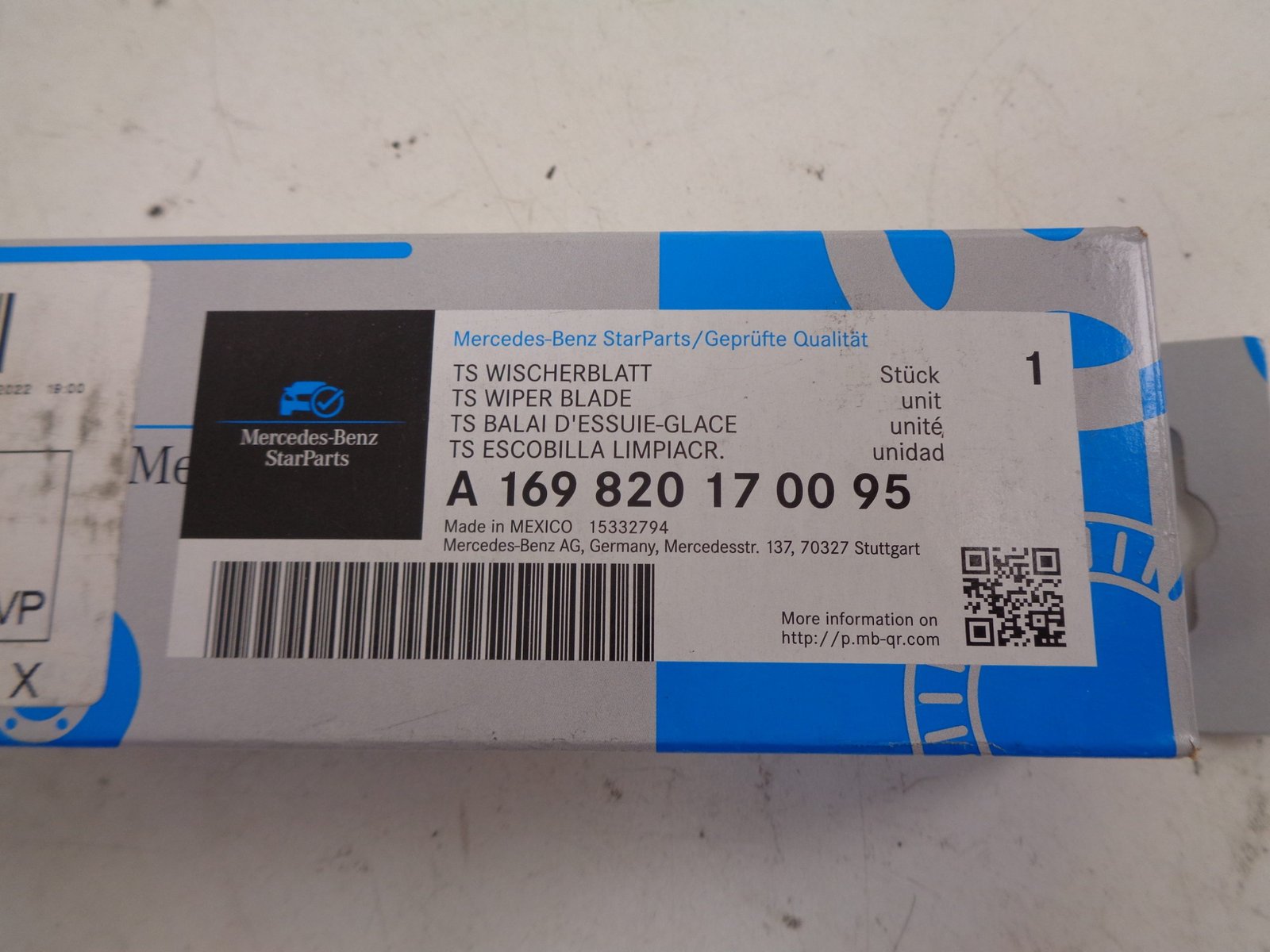 A1698201700 95 A W169 B W245 RUITENWISSERBLADSET VOOR NEW OLD STOCK ORIGINEEL MERCEDES-BENZ STARPARTS - Afbeelding 2