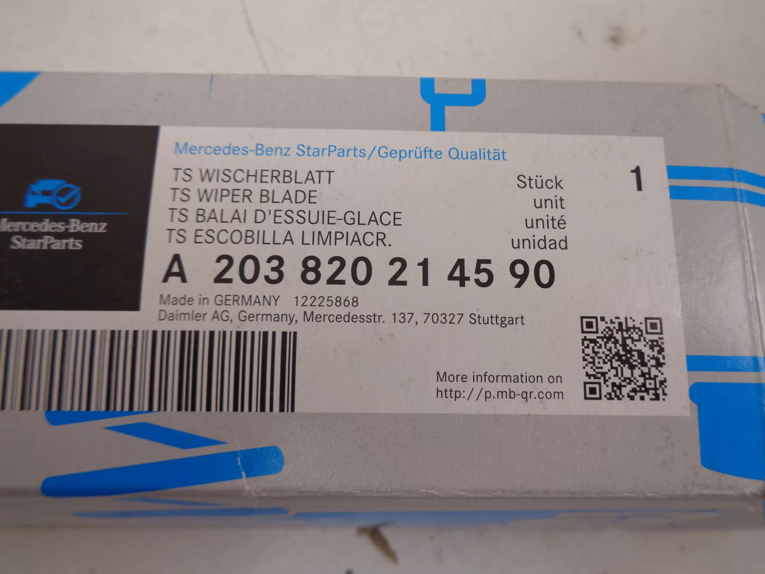 A2038202145 90 C W203 RUITENWISSERBLADSET VOOR NEW OLD STOCK ORIGINEEL MERCEDES-BENZ STARPARTS - Afbeelding 2
