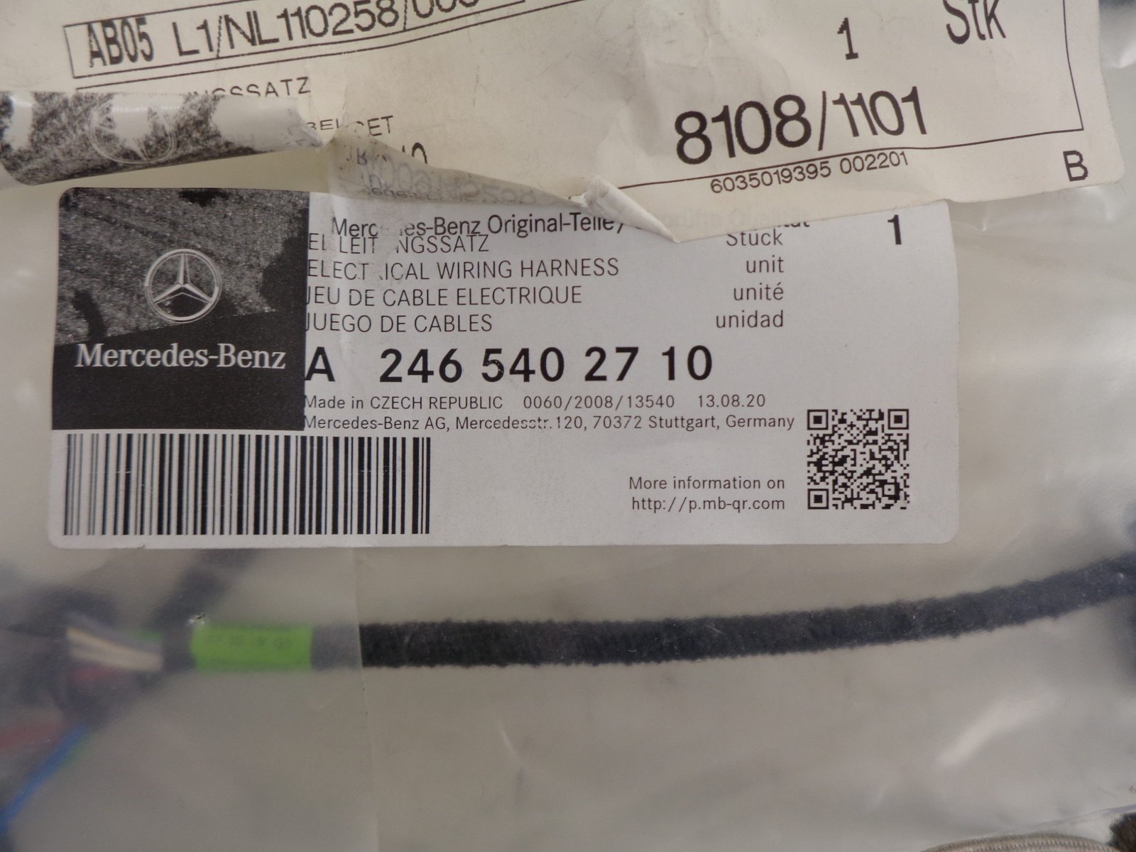 A2465402710 KABELBOOM NEW OLD STOCK ORIGINEEL MERCEDES-BENZ - Afbeelding 2