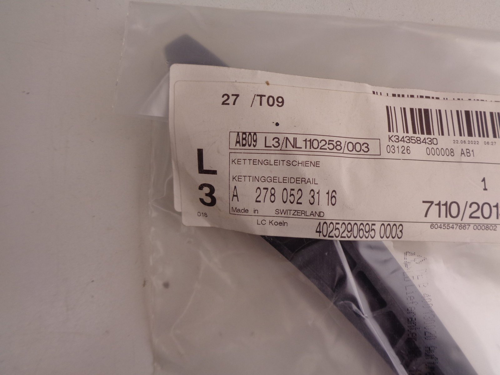 A2780523116 KETTINGGELEIDER NEW OLD STOCK ORIGINEEL MERCEDES-BENZ - Afbeelding 2