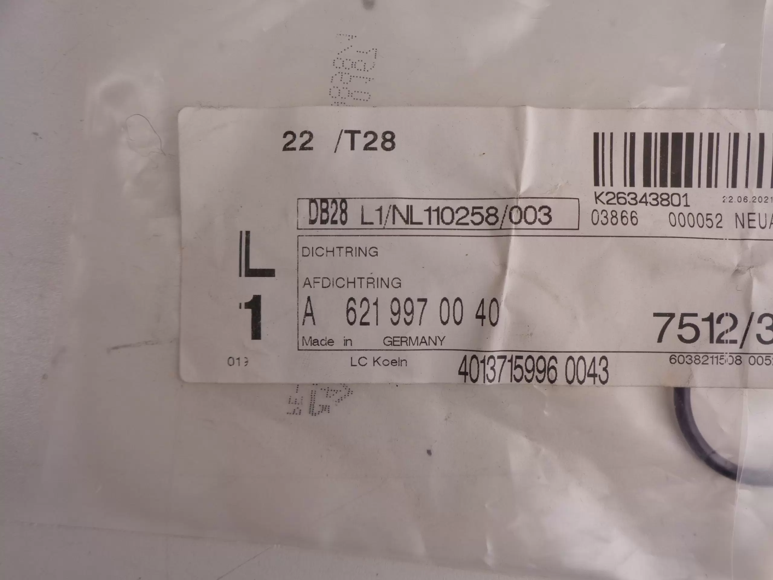 A6219970040 KEERRING NEW OLD STOCK ORIGINEEL MERCEDES-BENZ - Afbeelding 2