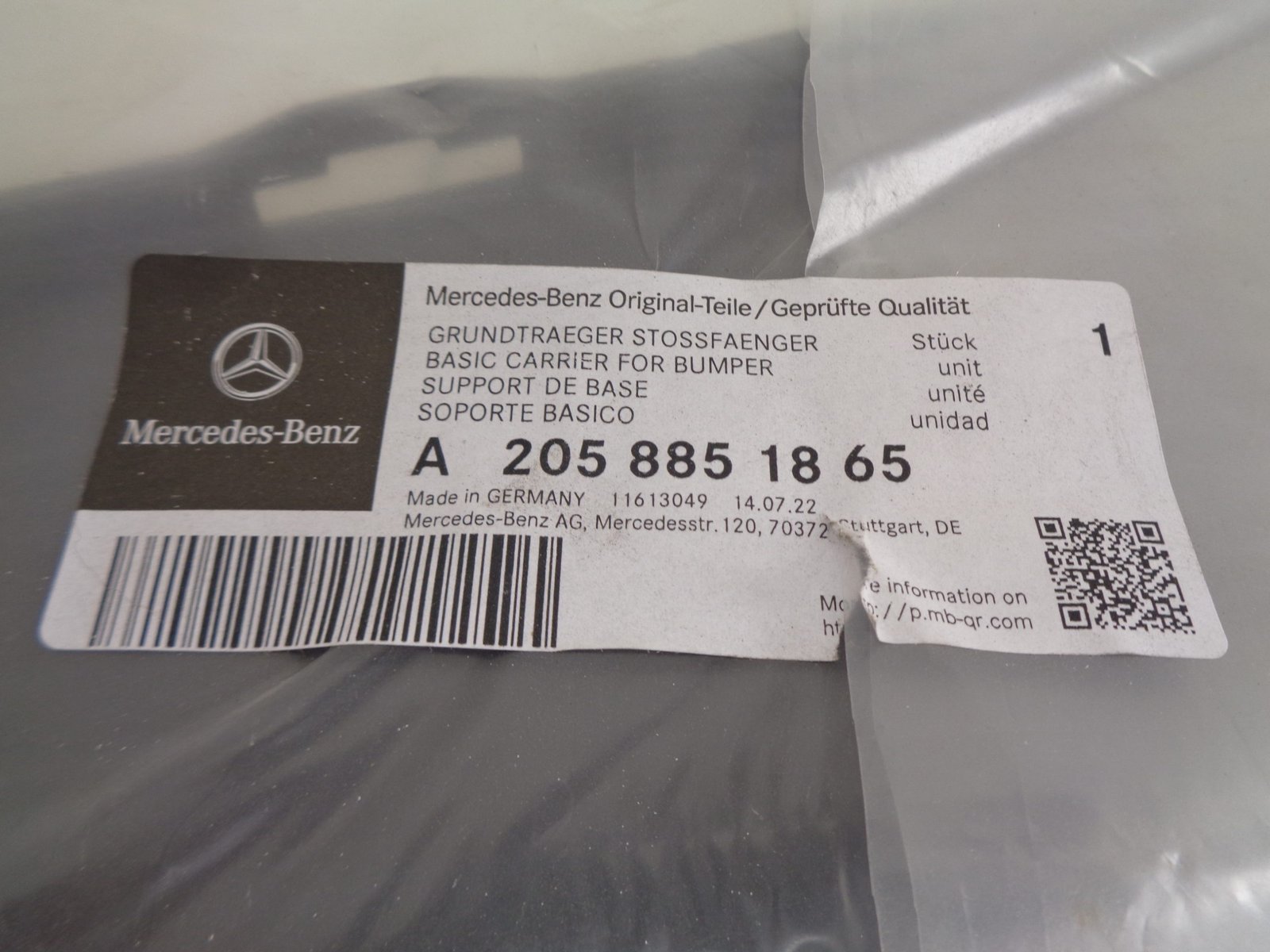 A2058851865 AFDEKKING NEW OLD STOCK ORIGINEEL MERCEDES-BENZ - Afbeelding 2