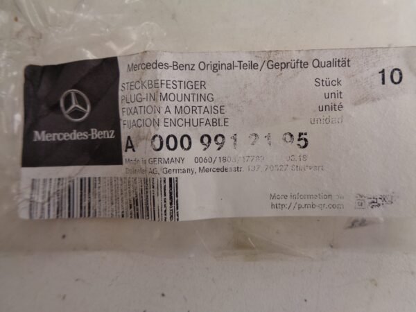 A0009912195 KLEM NEW OLD STOCK ORIGINEEL MERCEDES-BENZ - Afbeelding 2