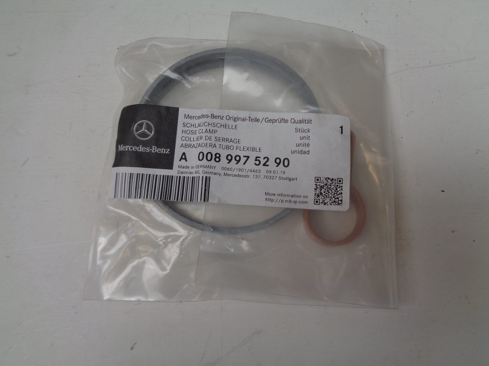 A0089975290 SLANGKLEM OLD STOCK ORIGINEEL MERCEDES-BENZ - Afbeelding 2