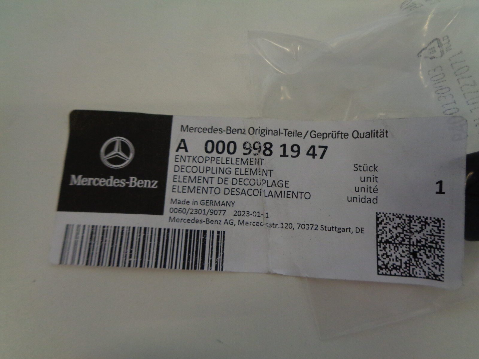 A0009981947 ONTKOPPELINGSELEMENT NEW OLD STOCK ORIGINEEL MERCEDES-BENZ