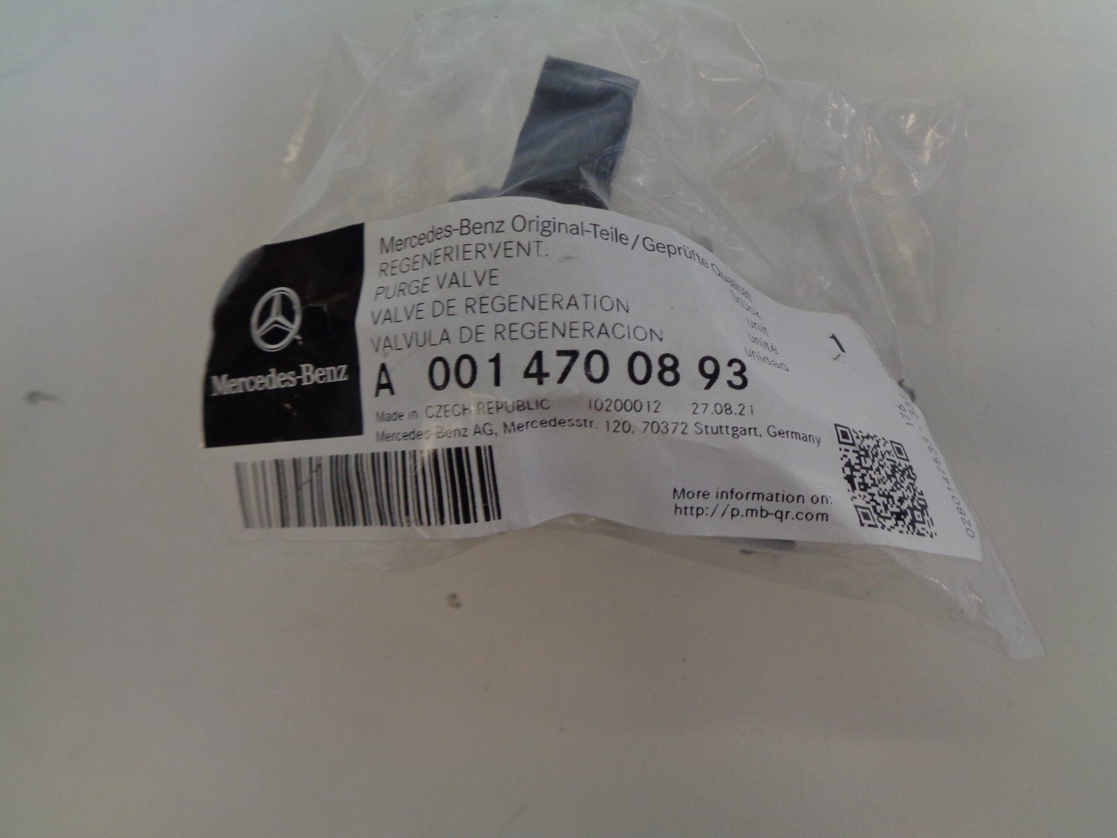 A0014700893 REGENERATIEKLEP NEW OLD STOCK ORIGINEEL MERCEDES-BENZ